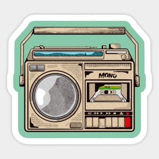 Retro mono cassette player Sticker